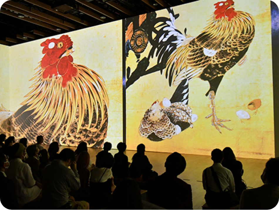 重要文化財 仙人掌群鶏図 部分